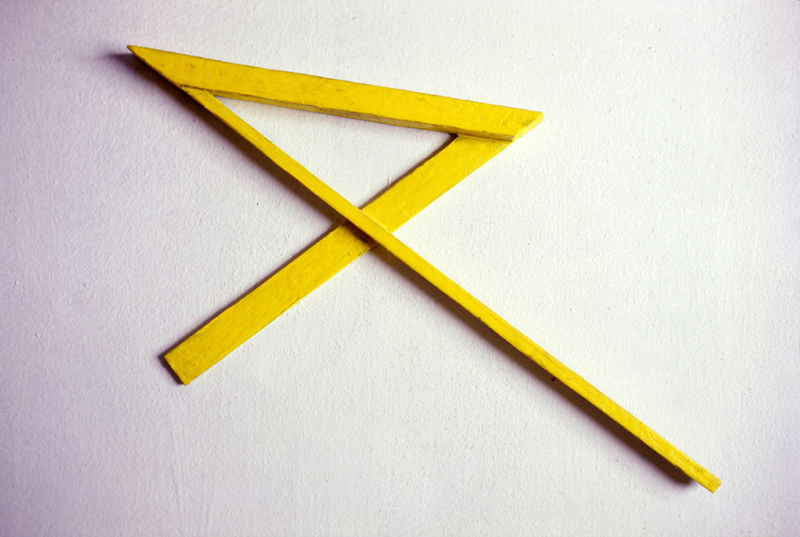 This is an image of a wall relief by artist Sjak Marks.  It is of cast bronze that has been painted.  The title of this 1988 work is Rhapsody.
