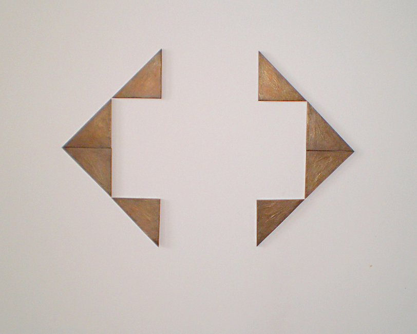Image of Third Force a 15.5" by 23" cast bronze wall work.
