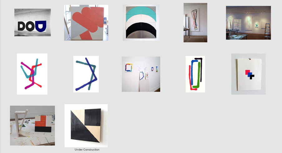 Thumbnails of paintings by artist Sjak Marks from early abstract works to his most recent explorations of line and form that serve as links to larger images.